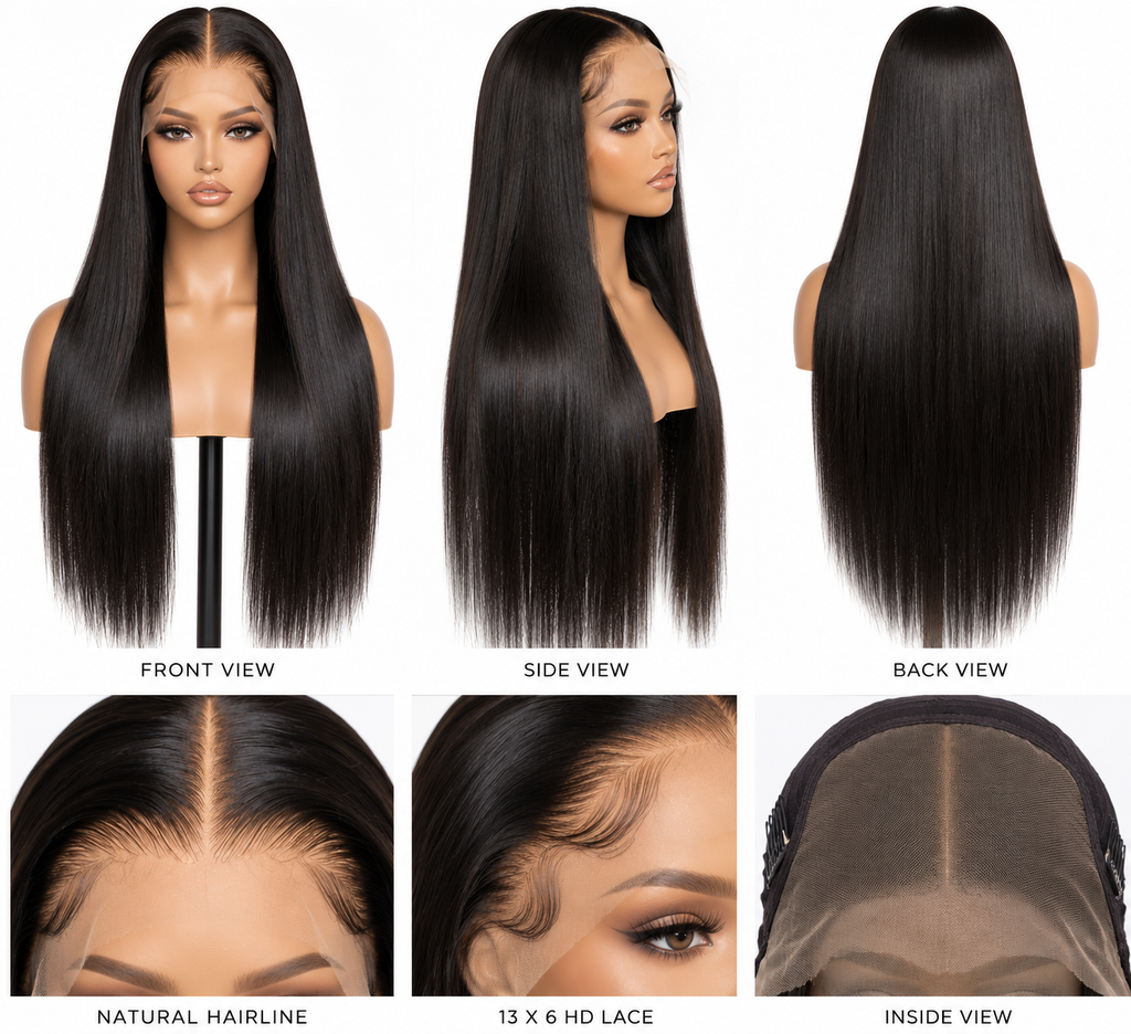 13×6 HD Lace Straight Human Hair Wig (200%)